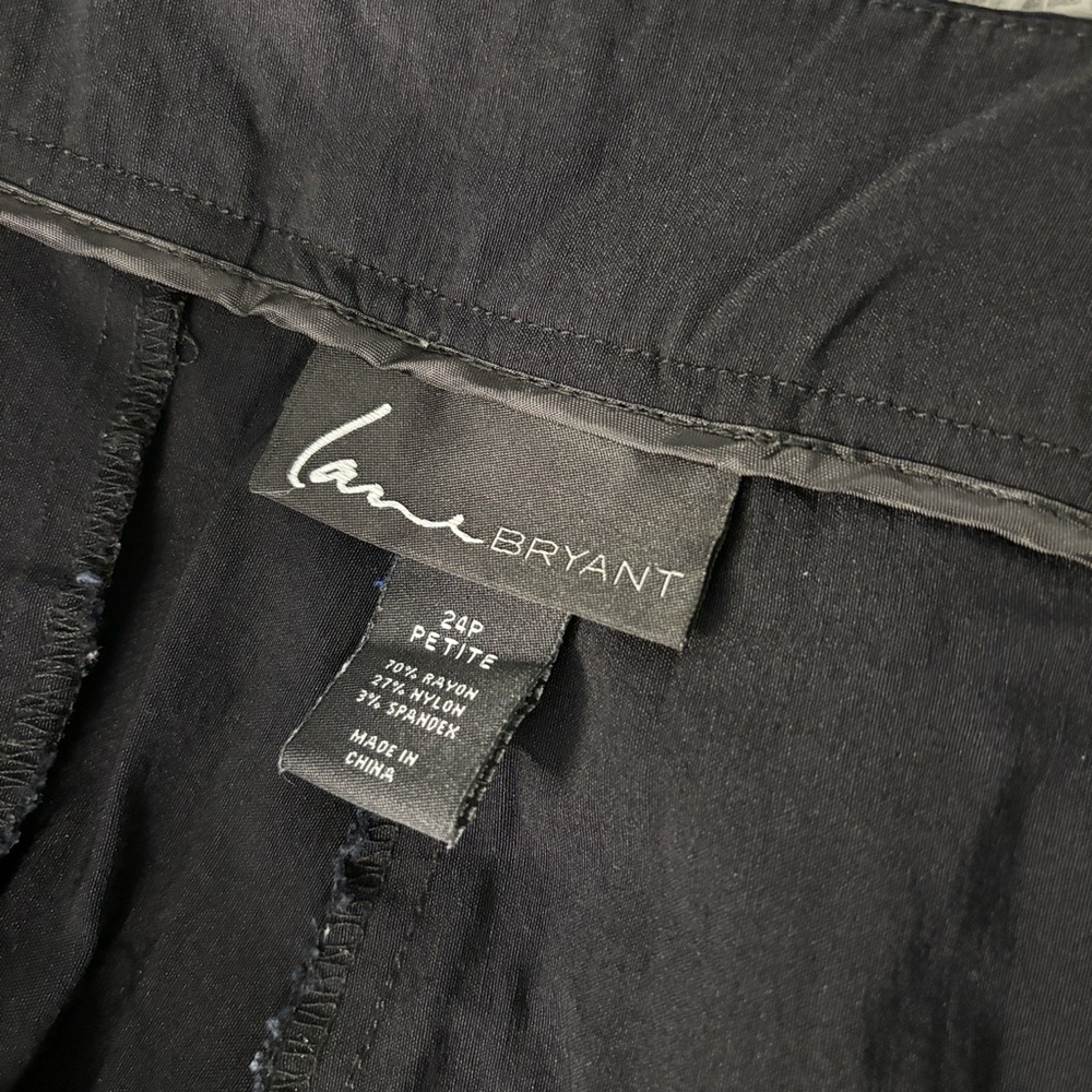 Lane Bryant Petite Black Dress Pants Button Accent Stretch 24P Rayon Nylon Blend - Picture 12 of 16